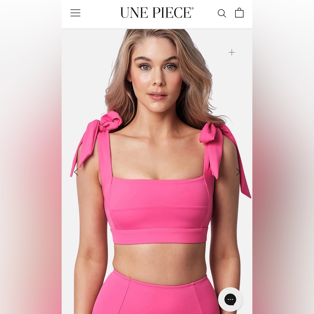 Pink Tie-Shoulder Swim Bralette